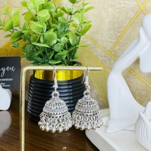 Oxidized Silver Jhumkas✨
