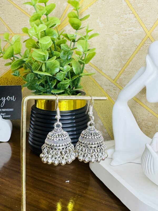 Oxidized Silver Jhumkas✨