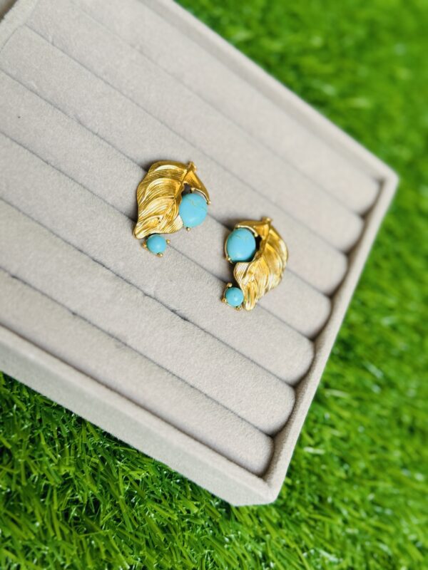 Blue Torquoise Dangle Earrings - Image 3