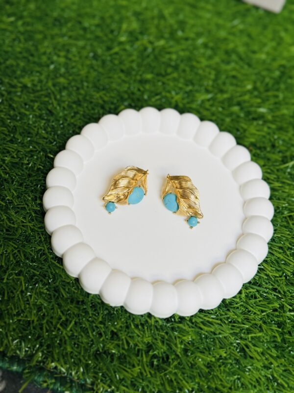 Blue Torquoise Dangle Earrings - Image 4