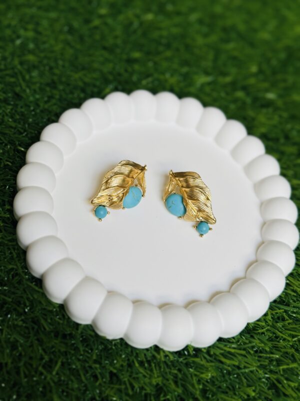 Blue Torquoise Dangle Earrings - Image 2