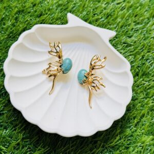 Butterfly wing Earrings with Blue Turquoise✨