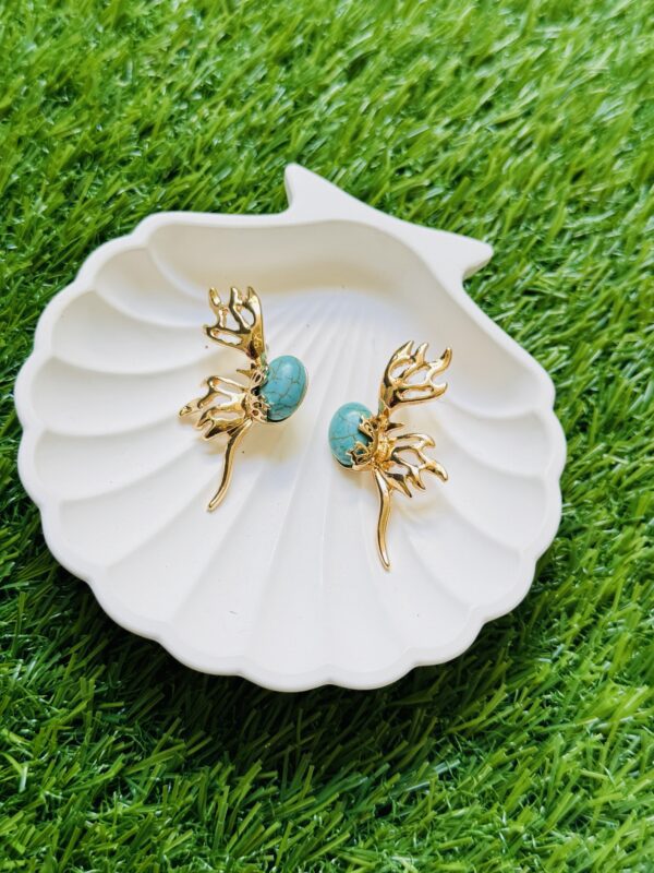 Butterfly wing Earrings with Blue Turquoise✨