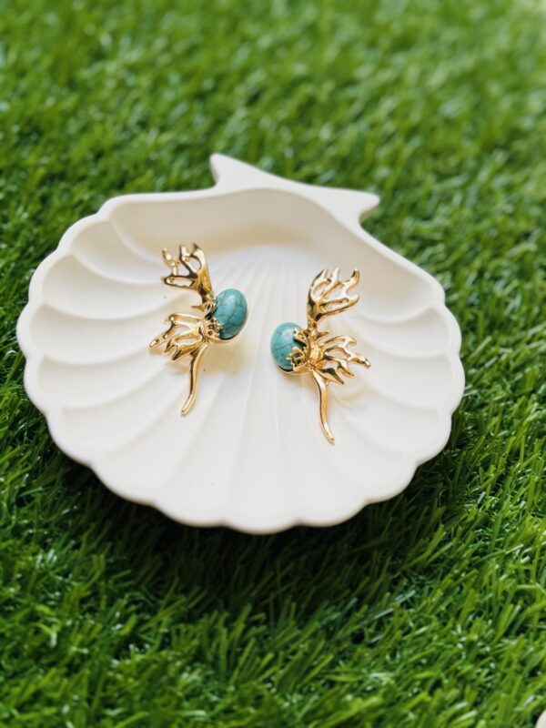 Butterfly wing Earrings with Blue Turquoise✨ - Image 2