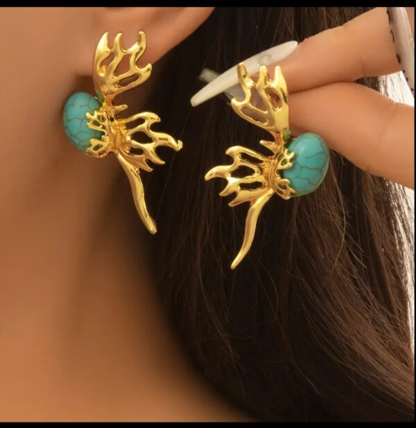 Butterfly wing Earrings with Blue Turquoise✨ - Image 3
