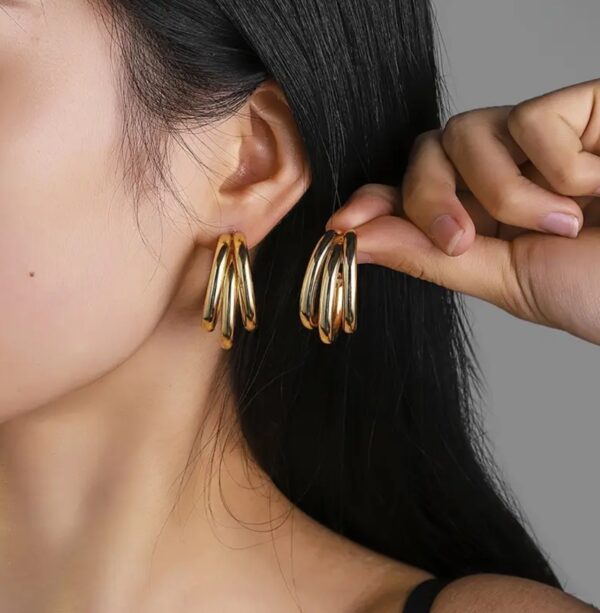 C-shaped Stainless Steel Earrings - Image 3
