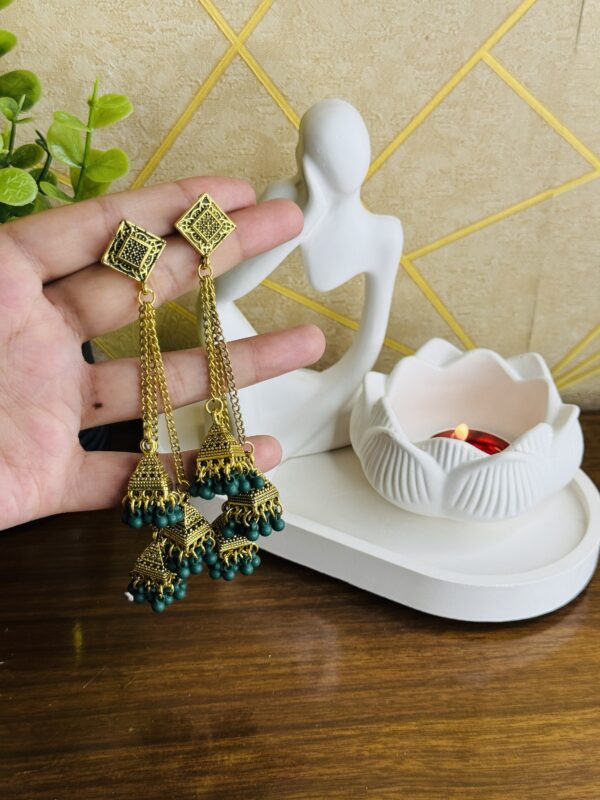 Oxidized copper Jhumkas - Image 2